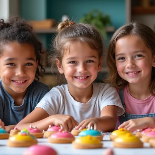 Children participating in a fun food workshop.