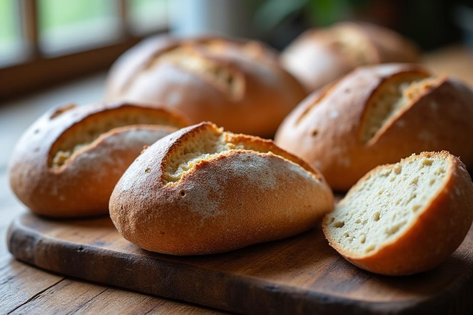 Close-up of freshly baked artisanal bread