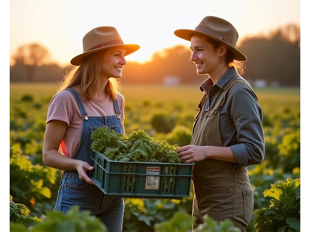 Glyph Grocer staff talking with a local farmer about fresh produce